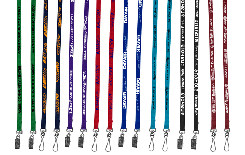 3/8" Import Air Ship Width Dual Attachment Silkscreen Polyester Lanyard